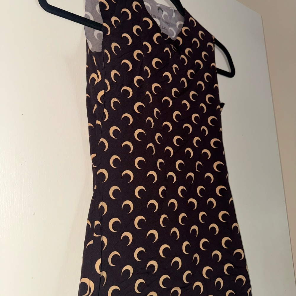 Marine Serre Brown and Cream Moon Pattern Tank